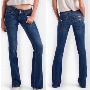 HUDSON Signature Bootcut Elm Dark Wash Double Button Flap Pocket Jeans Womens 28